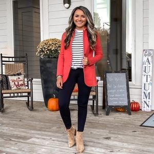 J Crew Factory Orange sweater blazer